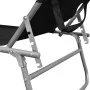 Folding sun lounger with canopy, steel frame and black fabric by vidaXL, Loungers - Ref: Foro24-41197, Price: 60,69 €, Discou...