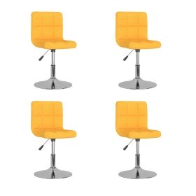 Sillas de comedor giratorias 4 unidades tela amarillo Sillas de comedor giratorias 4 unidades tela amarillo