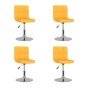 Sillas de comedor giratorias 4 unidades tela amarillo