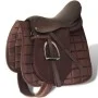 Set aus 17,5" Pferdesattel und braunem Leder 12 cm, 5 in 1 von vidaXL, Rahmen - Ref: Foro24-90647, Preis: 207,21 €, Rabatt: %