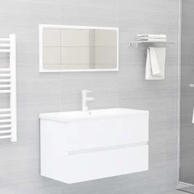Weißes Badezimmermöbelset aus Holzwerkstoff von vidaXL, Badezimmermöbel - Ref: Foro24-3071594, Preis: 221,70 €, Rabatt: %
