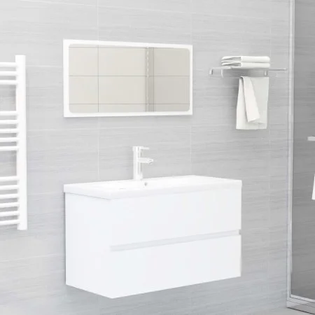 Weißes Badezimmermöbelset aus Holzwerkstoff von vidaXL, Badezimmermöbel - Ref: Foro24-3071594, Preis: 221,70 €, Rabatt: %