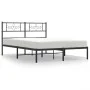 Bettgestell mit schwarzem Metallkopfteil 150x200 cm von vidaXL, Betten und Lattenroste - Ref: Foro24-355269, Preis: 102,46 €,...