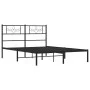 Bettgestell mit schwarzem Metallkopfteil 150x200 cm von vidaXL, Betten und Lattenroste - Ref: Foro24-355269, Preis: 102,46 €,...