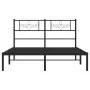 Bettgestell mit schwarzem Metallkopfteil 150x200 cm von vidaXL, Betten und Lattenroste - Ref: Foro24-355269, Preis: 102,46 €,...