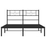 Estructura de cama con cabecero metal negro 150x200 cm de vidaXL, Camas y somieres - Ref: Foro24-355269, Precio: 103,82 €, De...