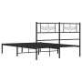 Bettgestell mit schwarzem Metallkopfteil 150x200 cm von vidaXL, Betten und Lattenroste - Ref: Foro24-355269, Preis: 102,46 €,...
