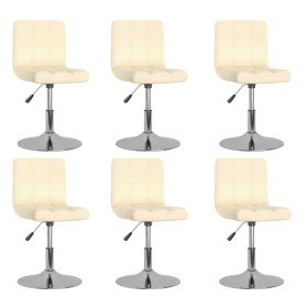 Sillas de comedor giratorias 6 unidades tela crema Sillas de comedor giratorias 6 unidades tela crema