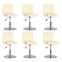 Sillas de comedor giratorias 6 unidades tela crema