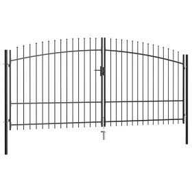 Puerta doble para valla con puntas de lanza 400x225 cm