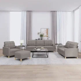 Sofa set with cushions 4 pieces taupe gray fabric by vidaXL, Sofas - Ref: Foro24-3201257, Price: 641,38 €, Discount: %