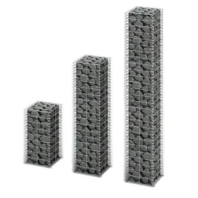 Gabionen-Wandkörbe aus verzinktem Draht, 3 Einheiten von vidaXL, Zaunpaneele - Ref: Foro24-141048, Preis: 55,14 €, Rabatt: %