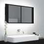 Bathroom mirror cabinet with LED light black acrylic 90x12x45 cm by vidaXL, bathroom vanities - Ref: Foro24-804973, Price: 69...