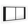 Badezimmerspiegelschrank mit LED-Licht aus schwarzem Acryl 90x12x45 cm von vidaXL, Badezimmerwaschtische - Ref: Foro24-804973...