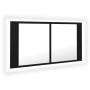 Bathroom mirror cabinet with LED light black acrylic 90x12x45 cm by vidaXL, bathroom vanities - Ref: Foro24-804973, Price: 69...