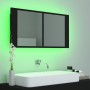 Bathroom mirror cabinet with LED light black acrylic 90x12x45 cm by vidaXL, bathroom vanities - Ref: Foro24-804973, Price: 69...