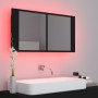 Bathroom mirror cabinet with LED light black acrylic 90x12x45 cm by vidaXL, bathroom vanities - Ref: Foro24-804973, Price: 69...