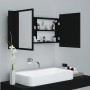 Bathroom mirror cabinet with LED light black acrylic 90x12x45 cm by vidaXL, bathroom vanities - Ref: Foro24-804973, Price: 69...