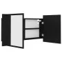 Badezimmerspiegelschrank mit LED-Licht aus schwarzem Acryl 90x12x45 cm von vidaXL, Badezimmerwaschtische - Ref: Foro24-804973...