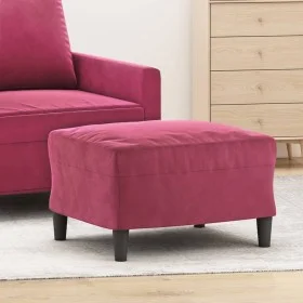 Reposapiés de terciopelo rojo tinto 60x50x41 cm de vidaXL, Otomanas - Ref: Foro24-349297, Precio: 50,87 €, Descuento: %