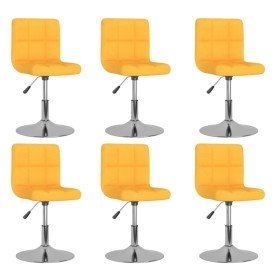 Sillas de comedor giratorias 6 unidades tela amarillo Sillas de comedor giratorias 6 unidades tela amarillo