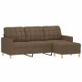 3-seater sofa with brown fabric stool 180 cm by vidaXL, Sofas - Ref: Foro24-3201004, Price: 306,26 €, Discount: %