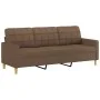 3-seater sofa with brown fabric stool 180 cm by vidaXL, Sofas - Ref: Foro24-3201004, Price: 306,26 €, Discount: %