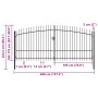Puerta doble para valla con puntas de lanza 400x225 cm