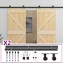 Schiebetür mit Beschlägen aus massivem Kiefernholz, 80 x 210 cm von vidaXL, Türen - Ref: Foro24-3057584, Preis: 424,90 €, Rab...
