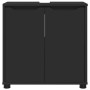 Armario para lavabo de baño con estante Negro 60 x 30 x 60 cm