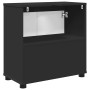 Armario para lavabo de baño con estante Negro 60 x 30 x 60 cm