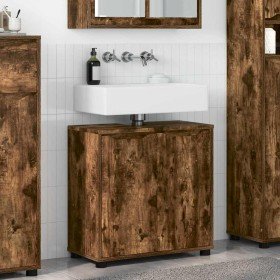Armario para lavabo de baño Roble ahumado 60 x 30 x 60 cm en Tocadores de baño | Comprar online en Foro24