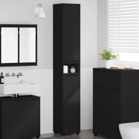 Gabinete de Baño Negro 30,5 x 30 x 195 cm Madera contrachapada en Tocadores de baño | Comprar online en Foro24