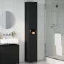 Gabinete de Baño Negro 30,5 x 30 x 195 cm Madera contrachapada