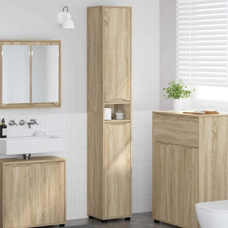 Gabinete de Baño con estante Roble Sonoma 30,5 x 30 x 195 cm