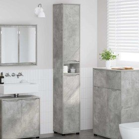 Gabinete de Baño con estante Gris Concreto 30,5 x 30 x 195 cm en Tocadores de baño | Comprar online en Foro24
