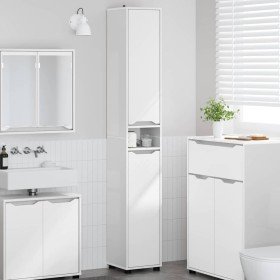 Gabinete de Baño con estante brillante 30,5 x 30 x 195 cm en Tocadores de baño | Comprar online en Foro24