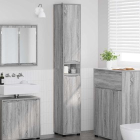 Gabinete de Baño con estante Gris Sonoma 30,5 x 30 x 195 cm