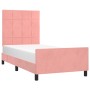 Pink velvet bed frame with headboard 90x200 cm by vidaXL, Beds and slatted bases - Ref: Foro24-3125738, Price: 165,13 €, Disc...
