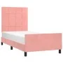 Rosa Samtbettgestell mit Kopfteil 90x200 cm von vidaXL, Betten und Lattenroste - Ref: Foro24-3125738, Preis: 162,68 €, Rabatt: %