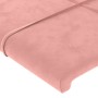 Estructura de cama con cabecero de terciopelo rosa 90x200 cm