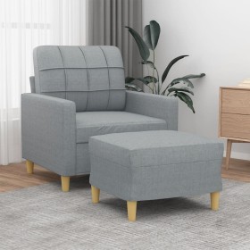 Armchair with stool light gray fabric 60 cm by vidaXL, Sofas - Ref: Foro24-3200993, Price: 204,16 €, Discount: %