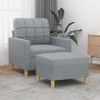 Armchair with stool light gray fabric 60 cm by vidaXL, Sofas - Ref: Foro24-3200993, Price: 204,16 €, Discount: %