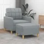 Armchair with stool light gray fabric 60 cm by vidaXL, Sofas - Ref: Foro24-3200993, Price: 190,78 €, Discount: %