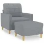 Armchair with stool light gray fabric 60 cm by vidaXL, Sofas - Ref: Foro24-3200993, Price: 190,78 €, Discount: %