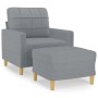Sessel mit Hocker hellgrauer Stoff 60 cm von vidaXL, Sofas - Ref: Foro24-3200993, Preis: 204,16 €, Rabatt: %