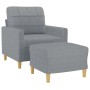 Armchair with stool light gray fabric 60 cm by vidaXL, Sofas - Ref: Foro24-3200993, Price: 204,16 €, Discount: %