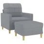 Armchair with stool light gray fabric 60 cm by vidaXL, Sofas - Ref: Foro24-3200993, Price: 190,78 €, Discount: %