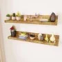 Estantes de pared 2 uds madera maciza de vidaXL, Estantes y estanterías - Ref: Foro24-241088, Precio: 120,32 €, Descuento: %