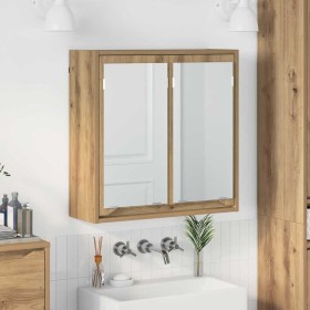 Armario con espejo de baño Roble artesanal 60 x 20 x 60 cm